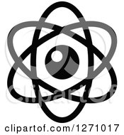 Clipart Of A Black And White Atom 27 Royalty Free Vector Illustration