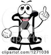 Poster, Art Print Of Soccer Ball Number One Character Holding Up A Finger