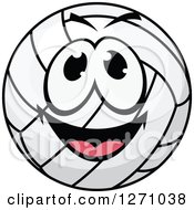 Clipart Of A Happy Volleyball Character Royalty Free Vector Illustration