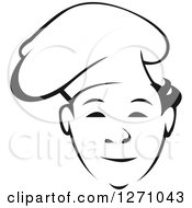 Clipart Of A Happy Black And White Male Chef Wearing A Toque Hat 26 Royalty Free Vector Illustration