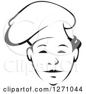 Clipart Of A Happy Black And White Male Chef Wearing A Toque Hat 27 Royalty Free Vector Illustration