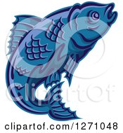 Poster, Art Print Of Swimming Blue Fish