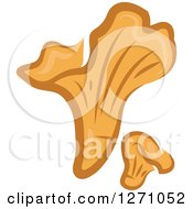 Clipart Of A Brown Chanterelle Mushrooms 3 Royalty Free Vector Illustration