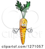 Clipart Of A Happy Carrot Character Royalty Free Vector Illustration