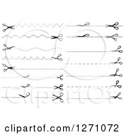 Poster, Art Print Of Black And White Scissors Cutting Along Dotted Lines