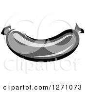 Clipart Of A Grayscale Sausage Link Royalty Free Vector Illustration