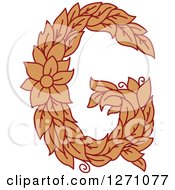 Poster, Art Print Of Floral Capital Letter G With A Flower