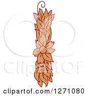 Clipart Of A Floral Capital Letter I With A Flower Royalty Free Vector Illustration