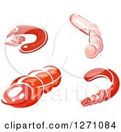 Clipart Of Ham Sausage And Pepperoni Royalty Free Vector Illustration