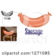 Clipart Of Sausage And Text Royalty Free Vector Illustration