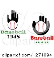 Clipart Of Black Hands With Baseballs And Text Royalty Free Vector Illustration