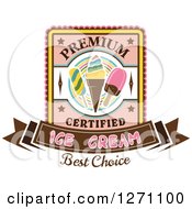 Clipart Of A Popsicle And Ice Cream Cone Design With Text Royalty Free Vector Illustration