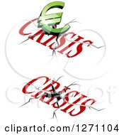 Poster, Art Print Of 3d Green Euro And Financial Crisis Designs