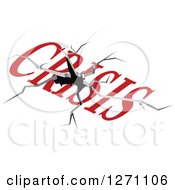 Clipart Of A Cracking Word Crisis Royalty Free Vector Illustration