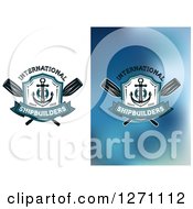 Clipart Of Nautical Shields With Anchors Over Crossed Oars And Sample Text Royalty Free Vector Illustration