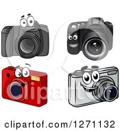 Clipart Of Happy Camera Characters Royalty Free Vector Illustration