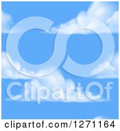 Poster, Art Print Of Blue Sky And Puffy Cloud Seamless Background Pattern
