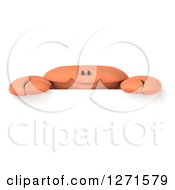 Clipart Of A 3d Happy Crab Smiling Over A Sign Royalty Free Illustration