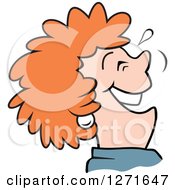 Clipart Of A Laughing Red Haired White Business Woman Royalty Free Vector Illustration