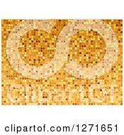 Clipart Of A Golden Tile Or Pixel Background Royalty Free Vector Illustration