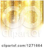 Poster, Art Print Of Christmas Background Of Vertical Golden Lights And White