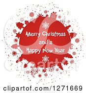 Poster, Art Print Of White Paper Cut Out Revealing A Red Globe With Trees Gifts Snowflakes And Snowmen And White Merry Christmas And A Happy New Year Text