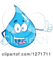Poster, Art Print Of Happy Blue Water Drop Character Giving A Thumb Up