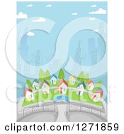 Poster, Art Print Of Village Of Small Homes Against City Skyscrapers