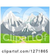 Poster, Art Print Of Path Leading To Snow Capped Mountains
