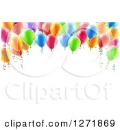 Poster, Art Print Of 3d Arch Of Colorful Birthday Party Balloons Over Text Space