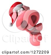 Clipart Of A 3d Happy Christmas Pig Smiling Around A Sign Royalty Free Illustration by Julos