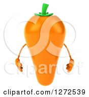 Clipart Of A 3d Carrot Character Royalty Free Illustration