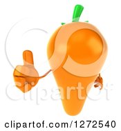 Clipart Of A 3d Carrot Character Holding Up A Thumb Royalty Free Illustration by Julos