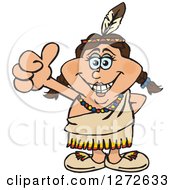 Clipart Of A Happy Native American Indian Woman Giving A Thumb Up Royalty Free Vector Illustration