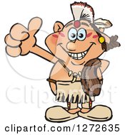 Poster, Art Print Of Happy Native American Indian Man Giving A Thumb Up