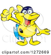 Poster, Art Print Of Happy Yellow Marine Fish Giving A Thumb Up