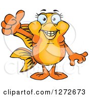 Poster, Art Print Of Happy Fancy Goldfish Giving A Thumb Up