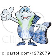 Clipart Of A Happy Guppy Fish Giving A Thumb Up Royalty Free Vector Illustration