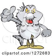 Clipart Of A Happy Bream Fish Giving A Thumb Up Royalty Free Vector Illustration by Dennis Holmes Designs