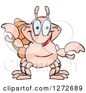 Clipart Of A Happy Hermit Crab Presenting Royalty Free Vector Illustration by Dennis Holmes Designs