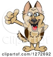 Poster, Art Print Of German Shepherd Dog Giving A Thumb Up