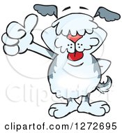 Poster, Art Print Of Happy Old English Sheepdog Giving A Thumb Up