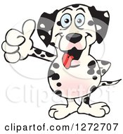Poster, Art Print Of Happy Dalmatian Dog Giving A Thumb Up