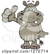 Poster, Art Print Of Happy Hippo Giving A Thumb Up