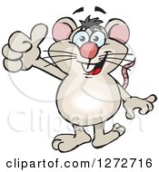 Clipart Of A Happy Mouse Giving A Thumb Up Royalty Free Vector Illustration by Dennis Holmes Designs