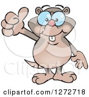 Clipart Of A Happy Mole Giving A Thumb Up Royalty Free Vector Illustration by Dennis Holmes Designs
