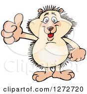 Clipart Of A Happy Hedgehog Giving A Thumb Up Royalty Free Vector Illustration