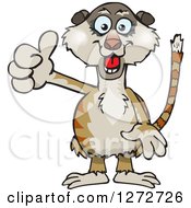 Clipart Of A Happy Meerkat Giving A Thumb Up Royalty Free Vector Illustration