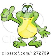 Clipart Of A Happy Frog Giving A Thumb Up Royalty Free Vector Illustration