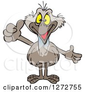 Poster, Art Print Of Happy Emu Bird Presenting And Giving A Thumb Up